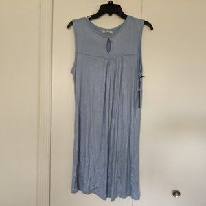 NEW Joan Vass baby blue keyhole dress